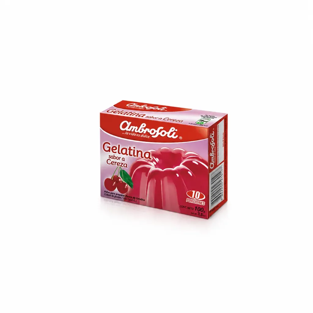 GELATINA SABOR CEREZA (AMBROSOLI 100grs) (A052)
