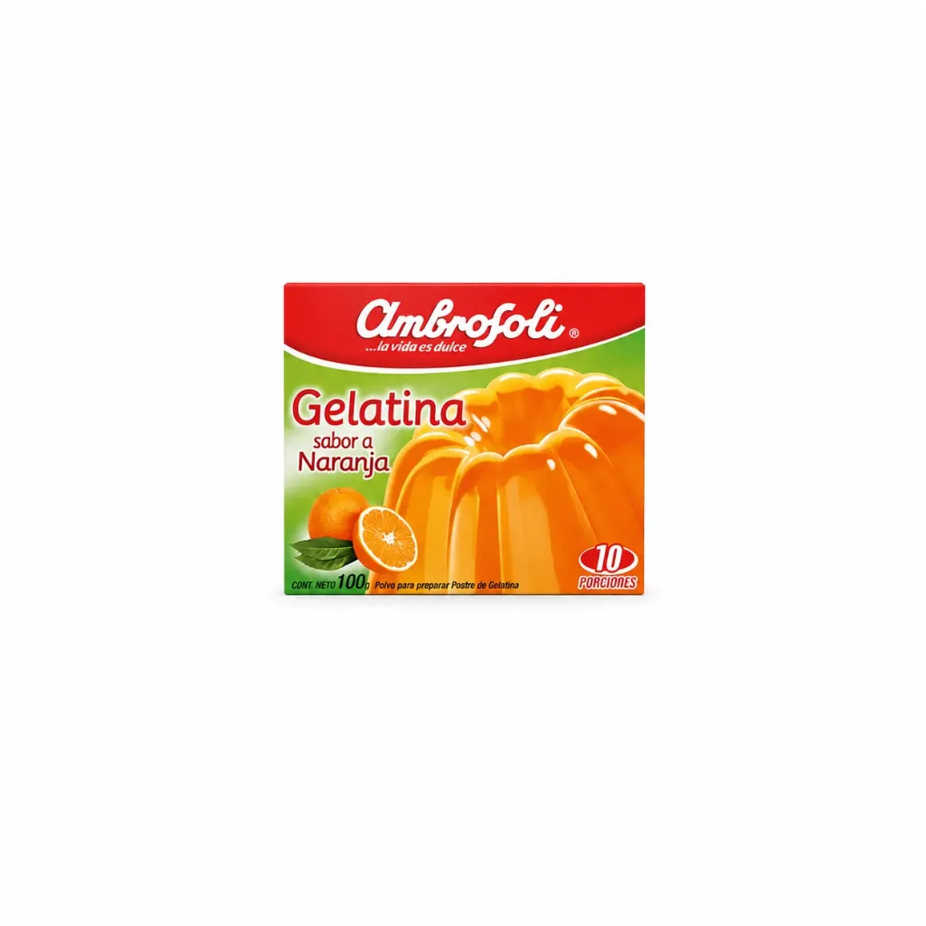 GELATINA SABOR NARANJA (AMBROSOLI 100grs) (A054)