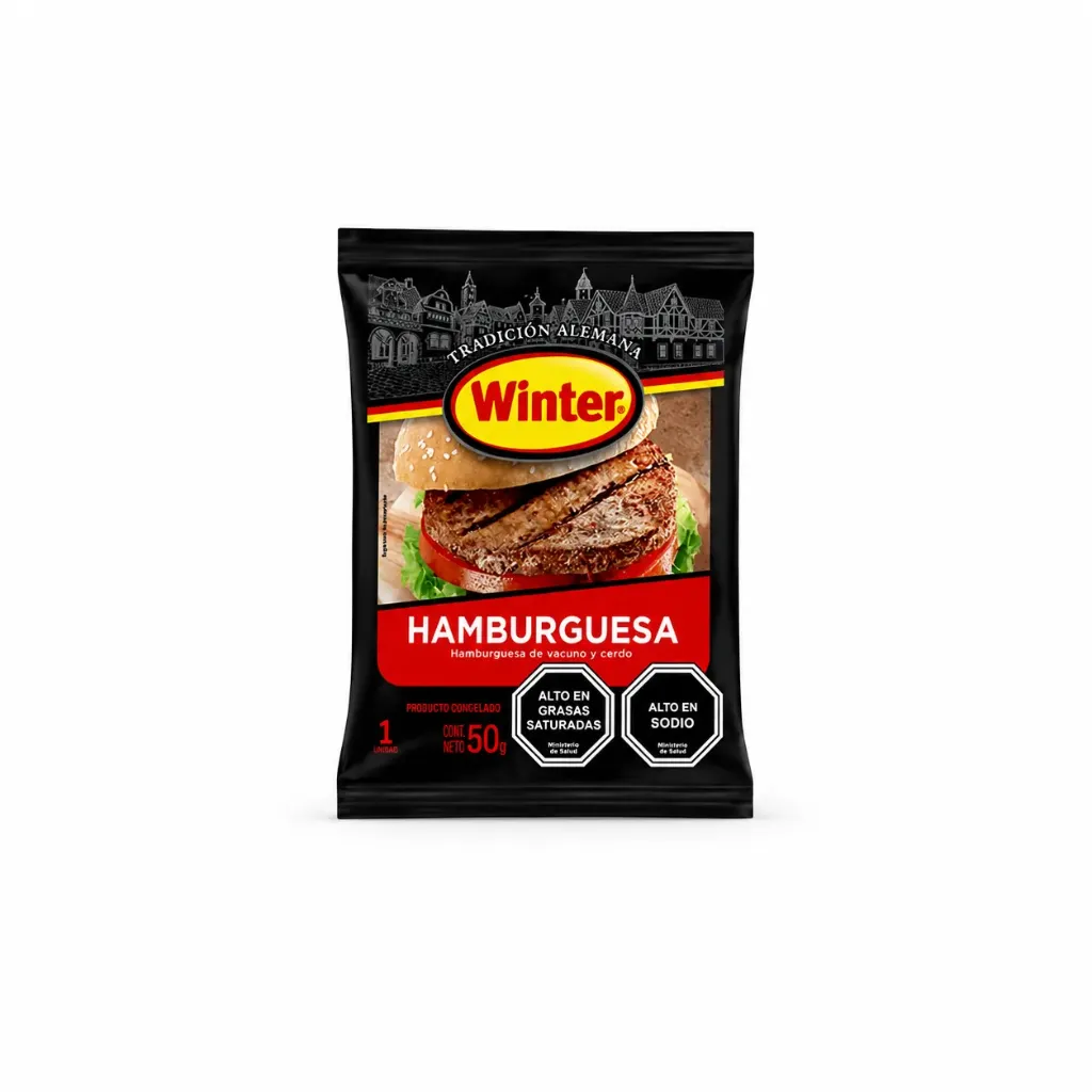 HAMBURGUESA TRADICIONAL ALEMANA WINTER 50 GRS (CERDO Y VACUNO)  (CH055)