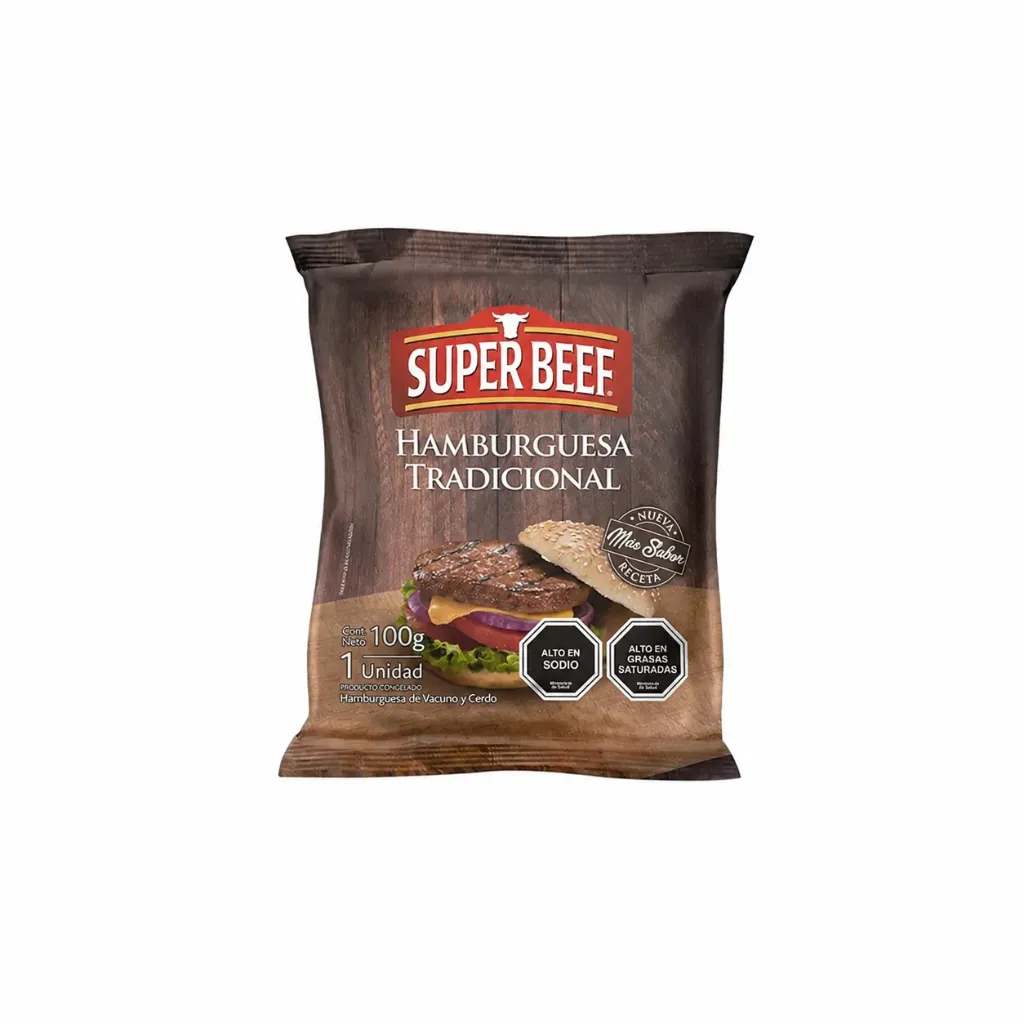 HAMBURGUESA TRADICIONAL SUPER BEEF 100 GRS (CH051)