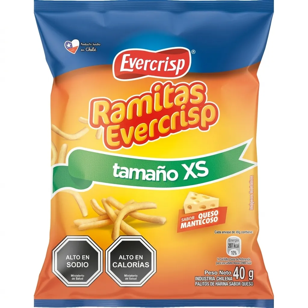 RAMITAS EVERCRISP SABOR QUESO TAMAÑO "XS" 40 GRS (SS003)
